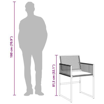 vidaXL Zahradní židle s poduškami 4 ks černé polyratan