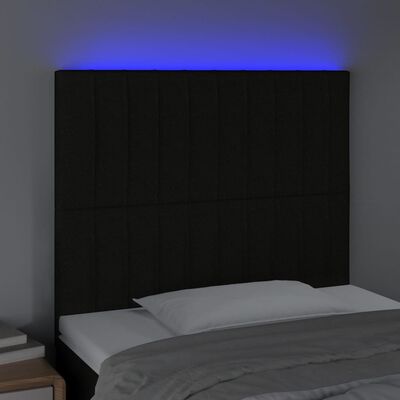 vidaXL Čelo postele s LED černé 100x5x118/128 cm textil