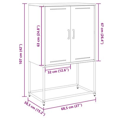 vidaXL TV skříňka olivově zelená 100,5 x 39 x 60,5 cm ocel