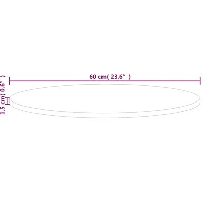 vidaXL Kulatá stolní deska Ø60x1,5 cm masivní dub bez povrchové úpravy