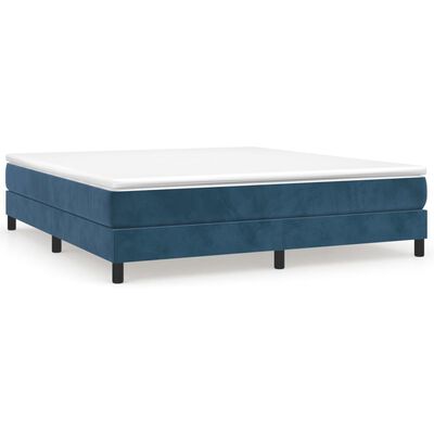 vidaXL Box spring postel s matrací tmavě modrá 160x200 cm samet