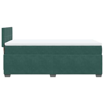 vidaXL Box spring postel s matrací tmavě zelená 100x200 cm samet