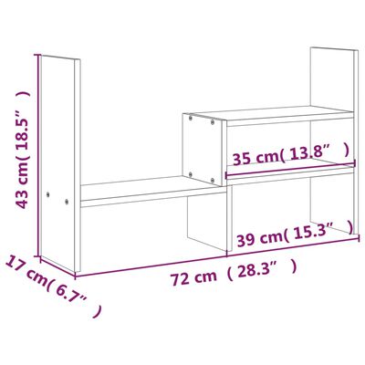 vidaXL Stojan na monitor bílý (39–72) x 17 x 43 cm masivní borovice