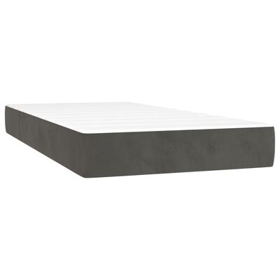 vidaXL Box spring postel s matrací tmavě šedá 90x200 cm samet