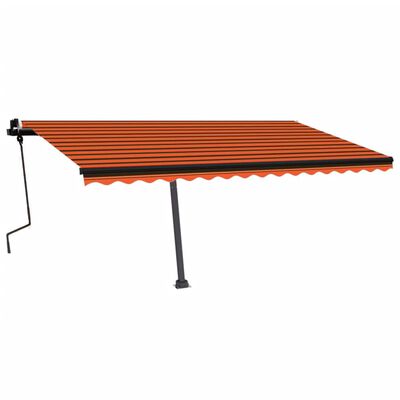 vidaXL Volně stojící ručně zatahovací markýza 450x350 cm oranžovohnědá