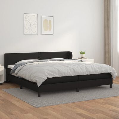 vidaXL Box spring postel s matrací černá 200x200 cm umělá kůže