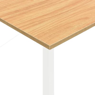 vidaXL PC stůl bílý a světlý dub 105 x 55 x 72 cm MDF a kov