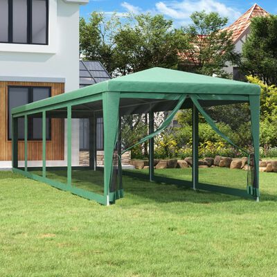 vidaXL Party stan s 10 síťovanými bočnicemi zelený 3 x 12 m HDPE