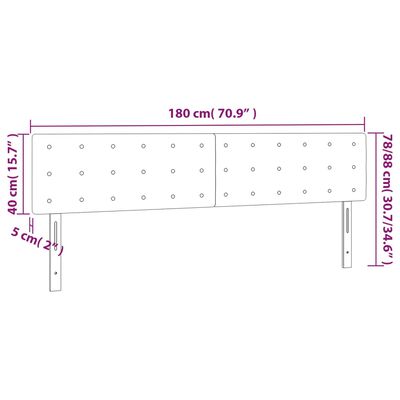 vidaXL Čelo postele s LED tmavě zelené 180x5x78/88 cm samet