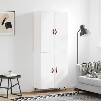 vidaXL Skříň highboard lesklá bílá 69,5 x 34 x 180 cm kompozitní dřevo