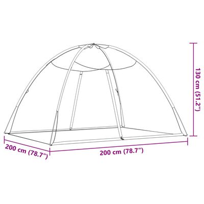 vidaXL Moskytiéra Mongolia s dvířky 220 síťovina černá 200x180x135 cm