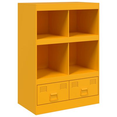 vidaXL Highboard hořčicově žlutý 67 x 39 x 95 cm ocel