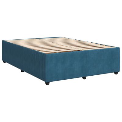 vidaXL Box spring postel s matrací modrá 160 x 200 cm samet