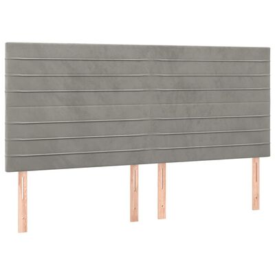 vidaXL Box spring postel s matrací světle šedá 180x200 cm samet