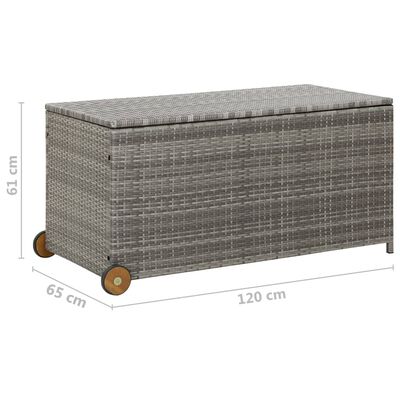 vidaXL Zahradní úložný box světle šedý 120 x 65 x 61 cm polyratan