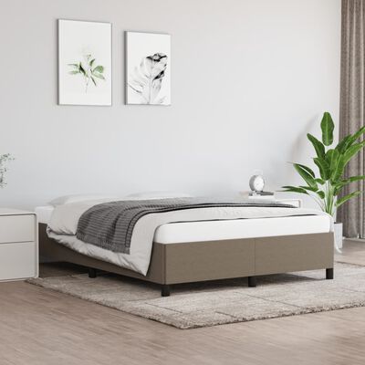 vidaXL Rám postele bez matrace taupe 140 x 190 cm textil