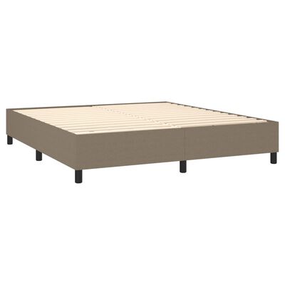 vidaXL Box spring postel s matrací a LED taupe 180x200 cm textil