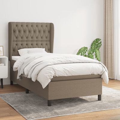 vidaXL Box spring postel s matrací taupe 90x190 cm textil