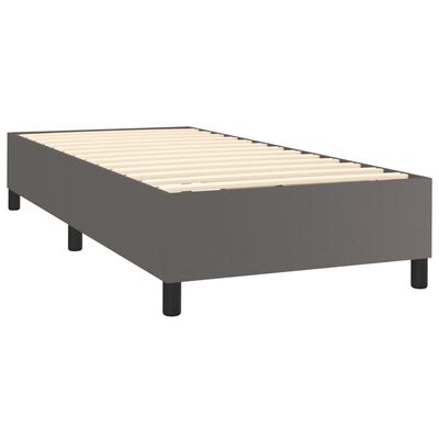 vidaXL Box spring postel s matrací šedá 80 x 200 cm umělá kůže