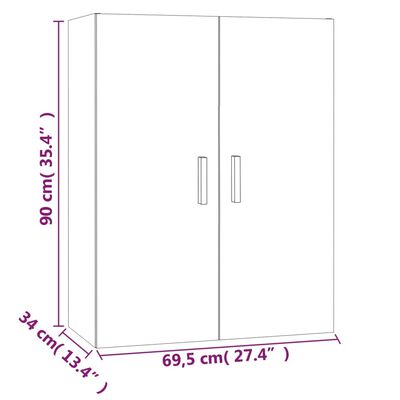 vidaXL Závěsná nástěnná skříňka bílá 69,5 x 34 x 90 cm