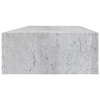 vidaXL Nástěnné police se zásuvkou 2 ks betonově šedé 60x23,5x10cm MDF