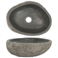 vidaXL Umyvadlo říční kámen oválné (29–38) x (24–31) cm