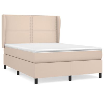 vidaXL Box spring postel s matrací cappuccino 140x200 cm umělá kůže