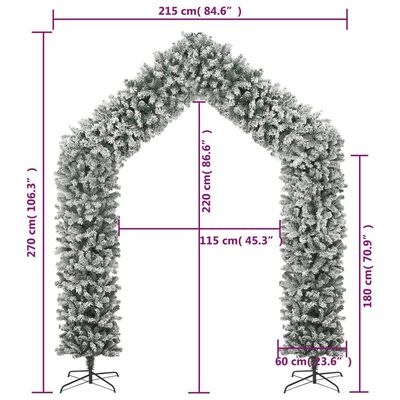 vidaXL Vánoční oblouk se sněhem 270 cm