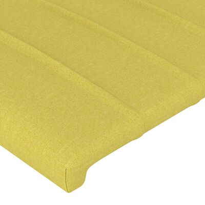 vidaXL Čelo postele s LED zelené 100x5x118/128 cm textil