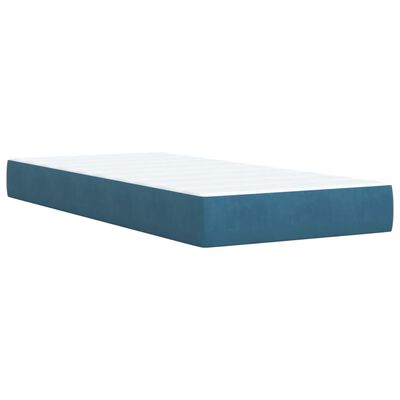 vidaXL Box spring postel s matrací tmavě modrá 90x190 cm samet