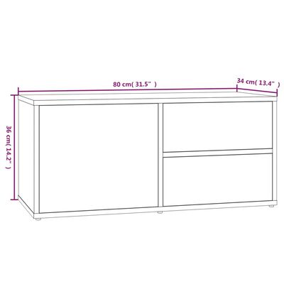 vidaXL TV skříňka šedá sonoma 80 x 34 x 36 cm kompozitní dřevo