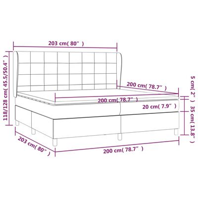 vidaXL Box spring postel s matrací tmavě zelená 200x200 cm samet