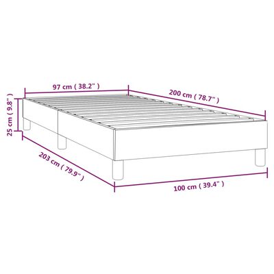 vidaXL Rám postele bez matrace černý 100 x 200 cm samet