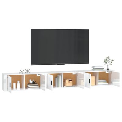 vidaXL Nástěnné TV skříňky 3 ks bílé s vysokým leskem 100x34,5x40 cm