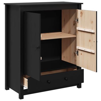 vidaXL Skříň highboard černá 83 x 41,5 x 100 cm masivní borové dřevo