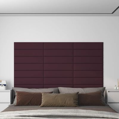 vidaXL Nástěnné panely 12 ks fialové 60 x 15 cm textil 1,08 m²