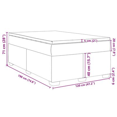 vidaXL Box spring postel s matrací tmavě zelená 120x190 cm samet