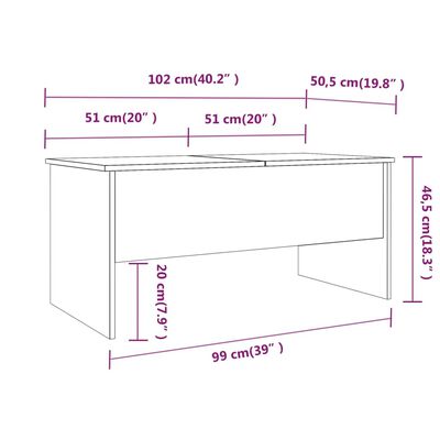 vidaXL Konferenční stolek černý 102 x 50,5 x 46,5 cm kompozitní dřevo