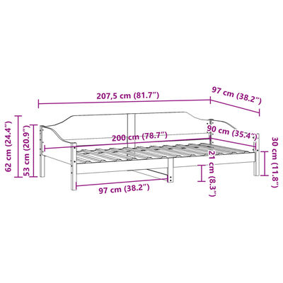 vidaXL Postel bez matrace bílá 90 x 200 cm masivní borovice