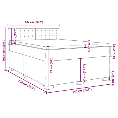 vidaXL Box spring postel s matrací cappuccino 140x200 cm umělá kůže