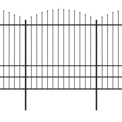 vidaXL Zahradní plot s hroty ocel (1,75–2) x 6,8 m černý