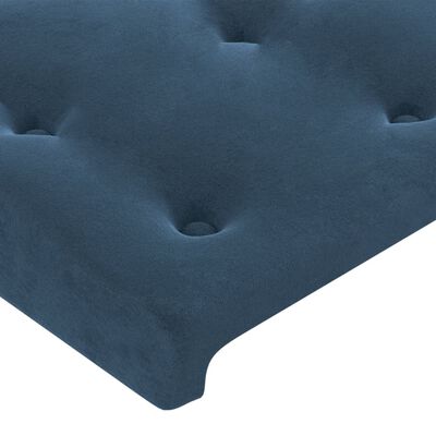 vidaXL Čelo postele s LED tmavě modré 80x5x118/128 cm samet