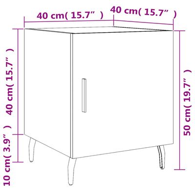 vidaXL Noční stolky 2 ks černé 40 x 40 x 50 cm kompozitní dřevo