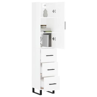 vidaXL Skříň highboard bílá s vysokým leskem 34,5x34x180 cm kompozit