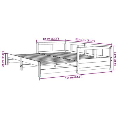 vidaXL Válenda bez matrace 80 x 200 cm masivní borovice