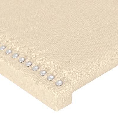 vidaXL Čelo postele s LED krémové 183 x 16 x 78/88 cm textil