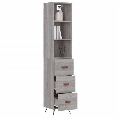 vidaXL Skříň highboard šedá sonoma 34,5 x 34 x 180 cm kompozitní dřevo