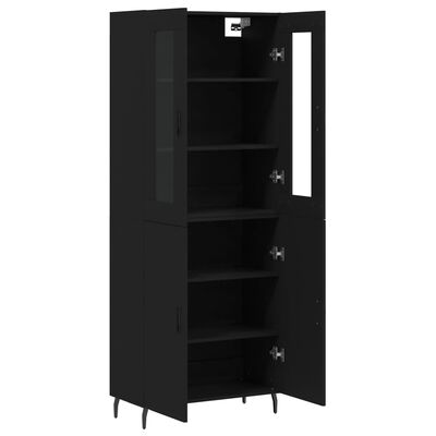 vidaXL Skříň highboard černá 69,5 x 34 x 180 cm kompozitní dřevo