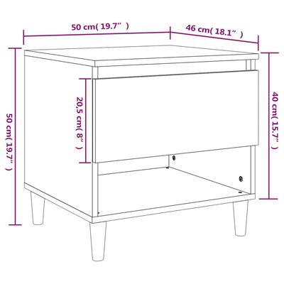 vidaXL Noční stolky 2 ks bílé vysoký lesk 50x46x50 cm kompozitní dřevo