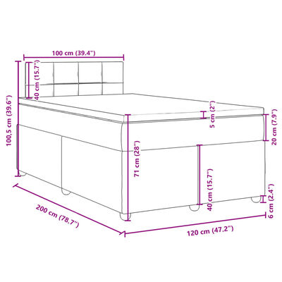 vidaXL Box spring postel s matrací černá 120x200 cm textil